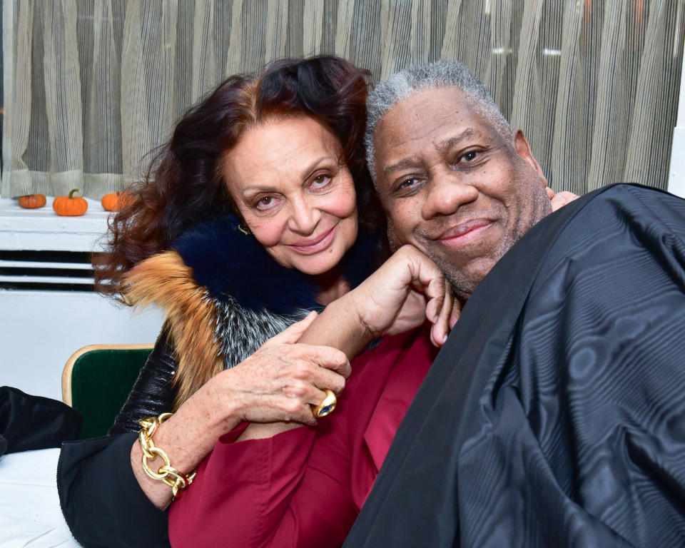 NEW YORK, NY - NOVEMBER 08:  Diane von Furstenberg and Andre Leon Talley attend Tina Brown's publication party for 