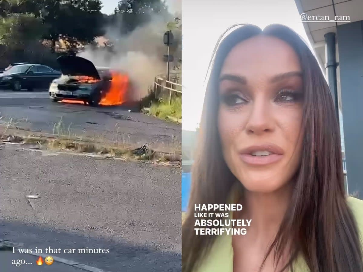 Vicky Pattison detailed how an Uber she had been in burst into flames moments after she got out (Instagram/Vicky Pattison)