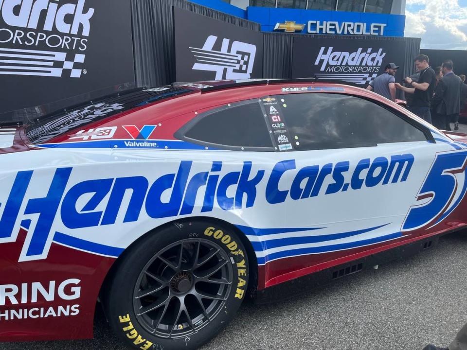 The Chevrolet Camaro that Kyle Larson will drive at Martinsville was unveiled as Hendrick Motorsports celebrated its 40th anniversary Thursday at Daytona.