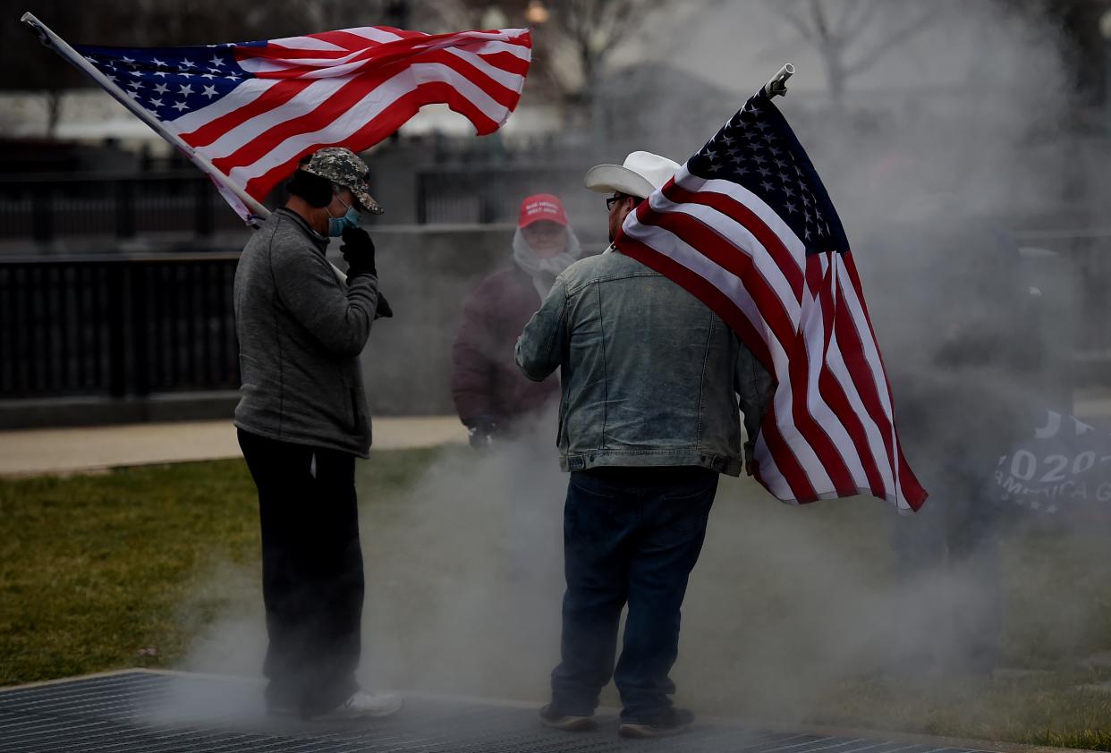 <p>A newly released body camera footage of a DC cop has revealed the moment he was brutally assaulted by the rioters during 6 January attack on the US Capitol</p> (Photo by OLIVIER DOULIERY/AFP via Getty Images)