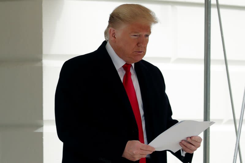 U.S. President Trump departs for travel to North Carolina from the White House in Washington