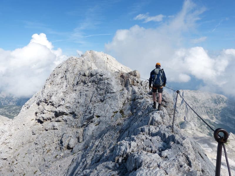 Via ferrata in Slovenia's Julian Alps: If you don't have the time to do it on site, you can get your body used to the thinner air by heading up whatever mountain is nearest you before you travel. Florian Sanktjohanser/dpa