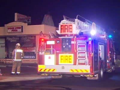 <p>Fire crews at the pizza bar.</p>