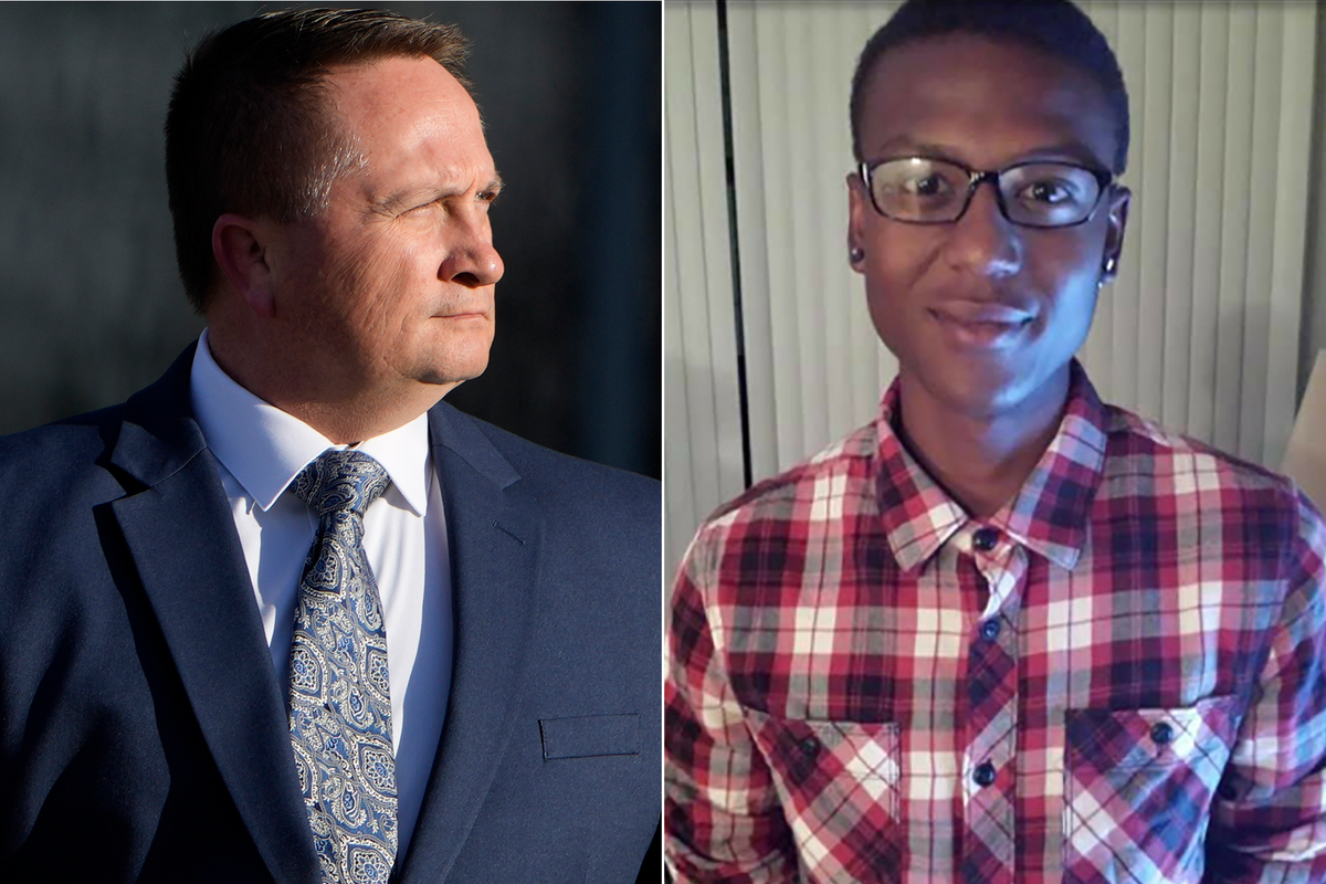 Paramedic Jeremy Cooper on the left, Elijah McClain on the right  (AP/via Reuters)