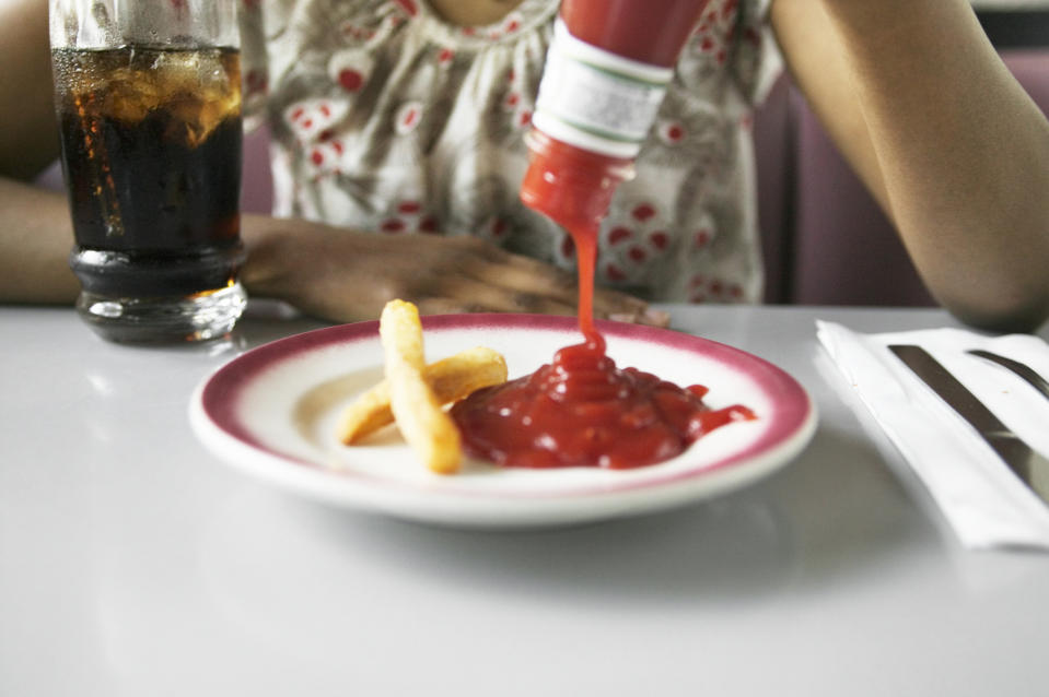 Want ketchup? Don’t turn the bottle upside down and don’t hit it on the bottom, there’s an easier technique. <em>(Photo: Getty)</em>