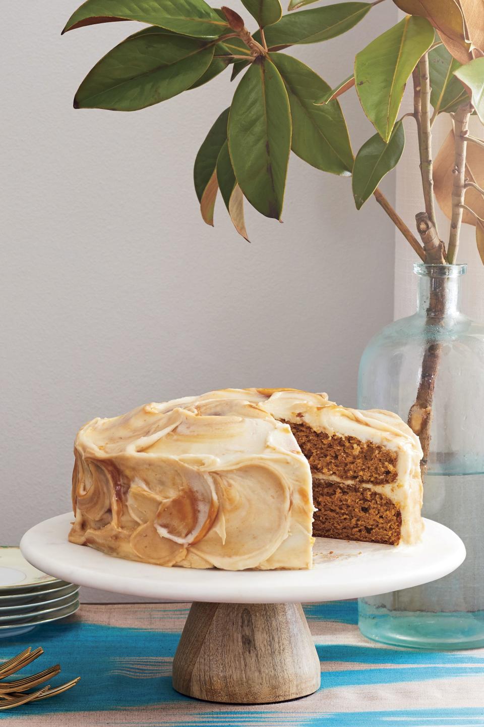 Pumpkin Layer Cake with Caramel-Cream Cheese Frosting