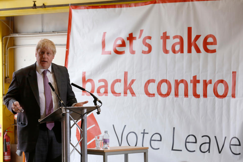 Boris Johnson campaigning in favour of Brexit (Getty)