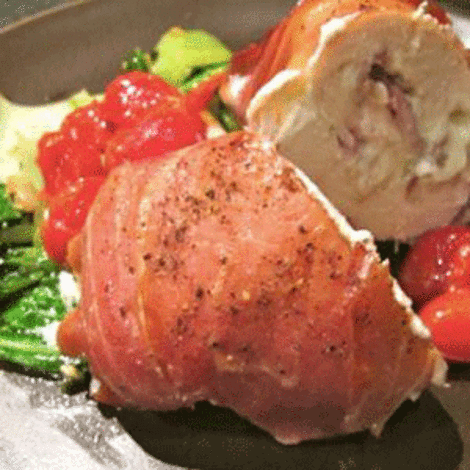 Bacon-stuffed chicken breast