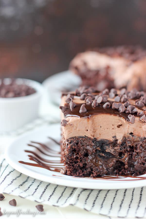 Triple Chocolate Poke Cake