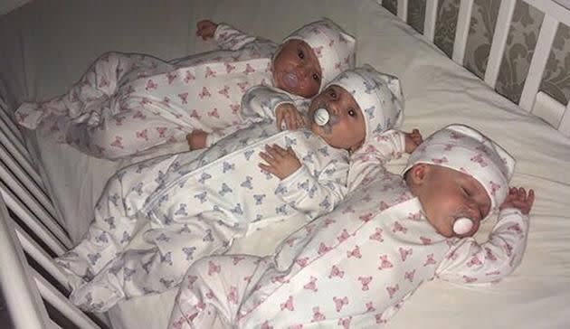 The adorable tots were born last February. Photo: Caters News