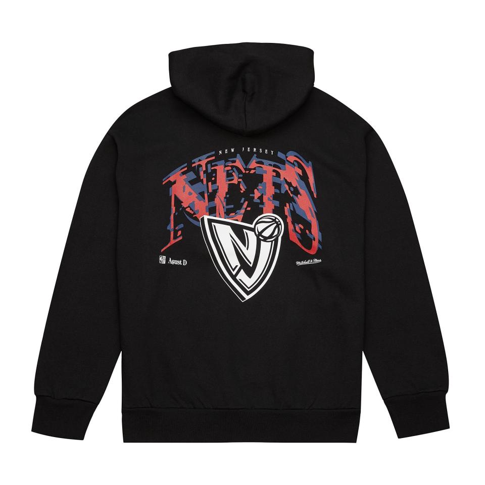 black hoodie with Nets logo on back