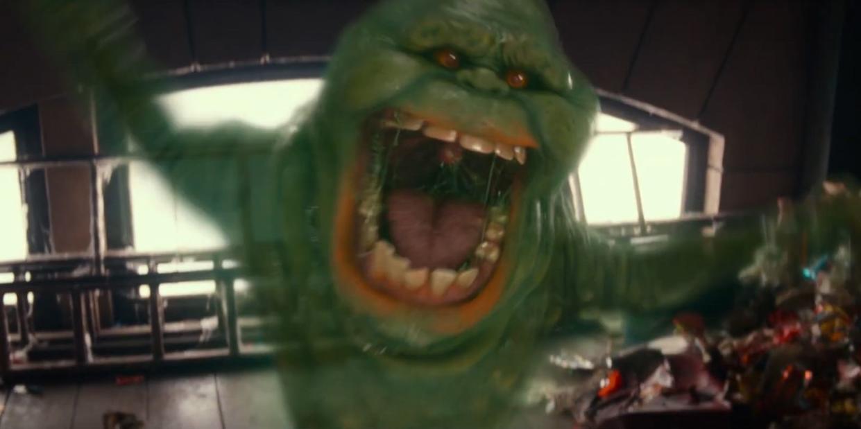 slimer, ghostbusters frozen empire trailer