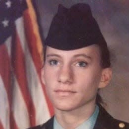 Angela Jaworski, commander of American Legion Post 268 in Milan, served in the Army from 1988-98. This is her basic training photo taken at Fort Jackson, South Carolina, in 1989.