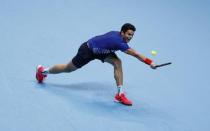 Britain Tennis - Barclays ATP World Tour Finals - O2 Arena, London - 15/11/16 Canada's Milos Raonic in action during his round robin match with Serbia's Novak Djokovic Reuters / Stefan Wermuth Livepic