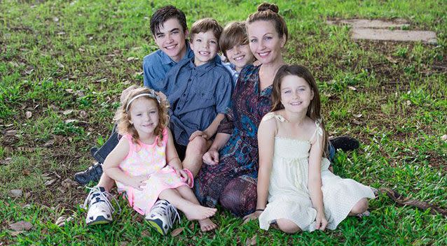 Rachael Moore and her children.