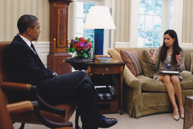 <p>Pete Souza, Chief Official White House Photographer</p> Alejandra Campoverdi with President Barack Obama