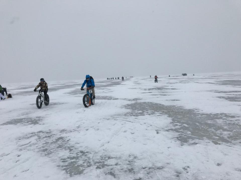 The Bike Across Bago last year was called off because the ice wasn't thick enough to plow roads across Lake Winnebago.