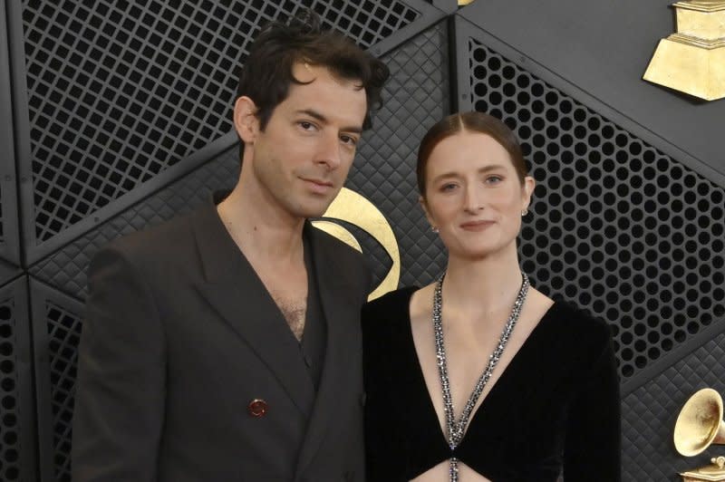 Mark Ronson (L) and Grace Gummer attend the Grammy Awards on Sunday. Photo by Jim Ruymen/UPI