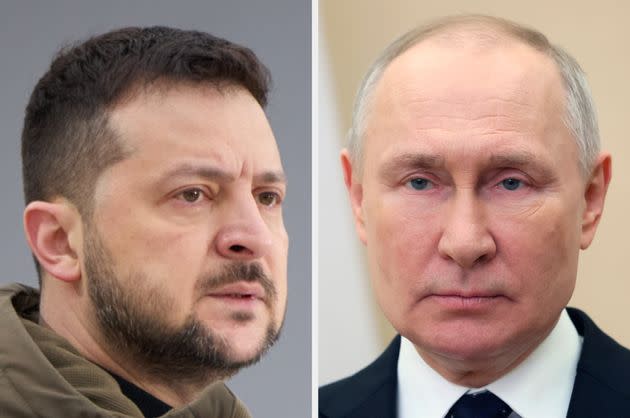 Ukrainian president Volodymyr Zelenskyy and his Russian counterpart, Vladimir Putin