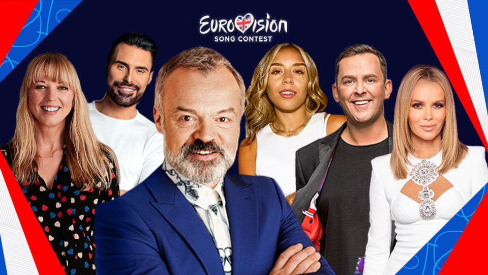 The 2021 Eurovision hosting line-up. (BBC)