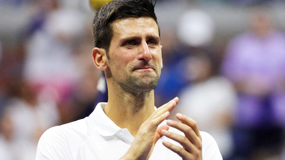 Novak Djokovic, pictured here after his loss in the US Open final.