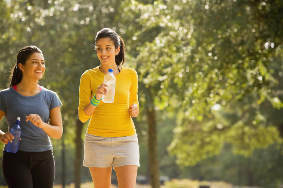 woman walking with friend