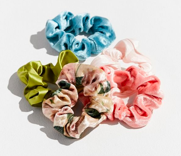 Urban Outfitters Velvet Hair Scrunchie Set. (Photo: Urban Outfitters)