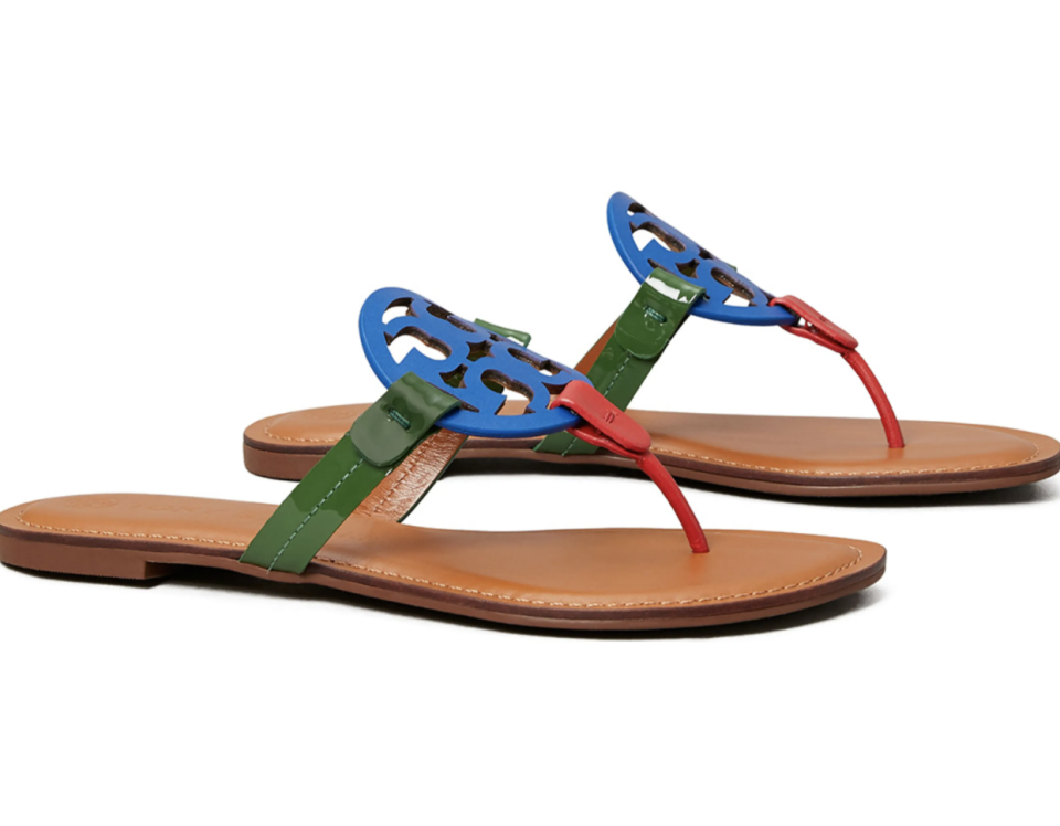 Tory Burch Miller Flip Flop in Blue/Arugula/Carnelian