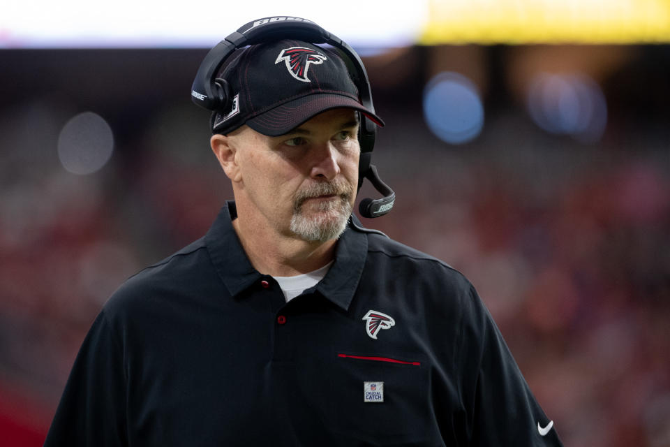 Falcons coach Dan Quinn saw his record slip to 1-6 this season. (Getty Images)