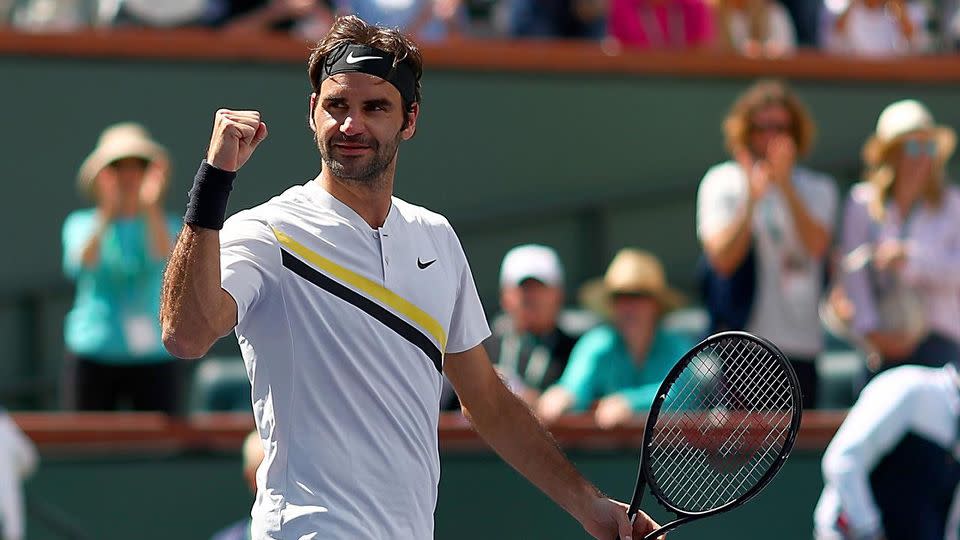 Federer did it tough in the victory against Coric. Pic: Getty