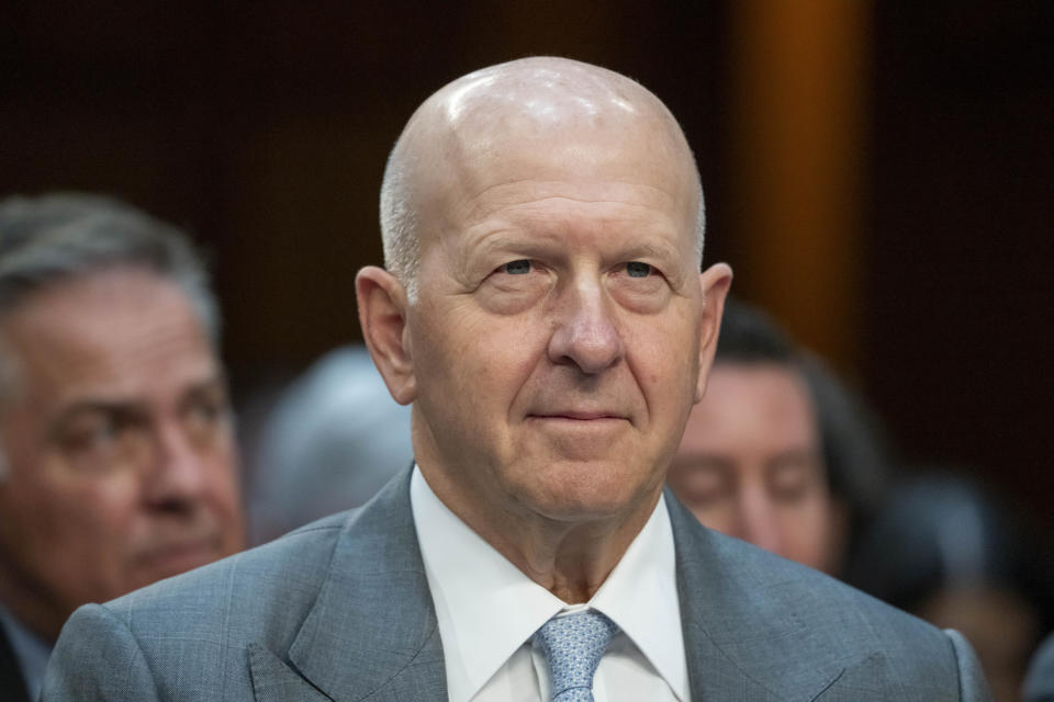 David Solomon, CEO, Goldman Sachs, listens during a Senate Banking, Housing, and Urban Affairs Committee oversight hearing to examine Wall Street firms on Capitol Hill, Wednesday, Dec. 6, 2023, in Washington. (AP Photo/Alex Brandon)