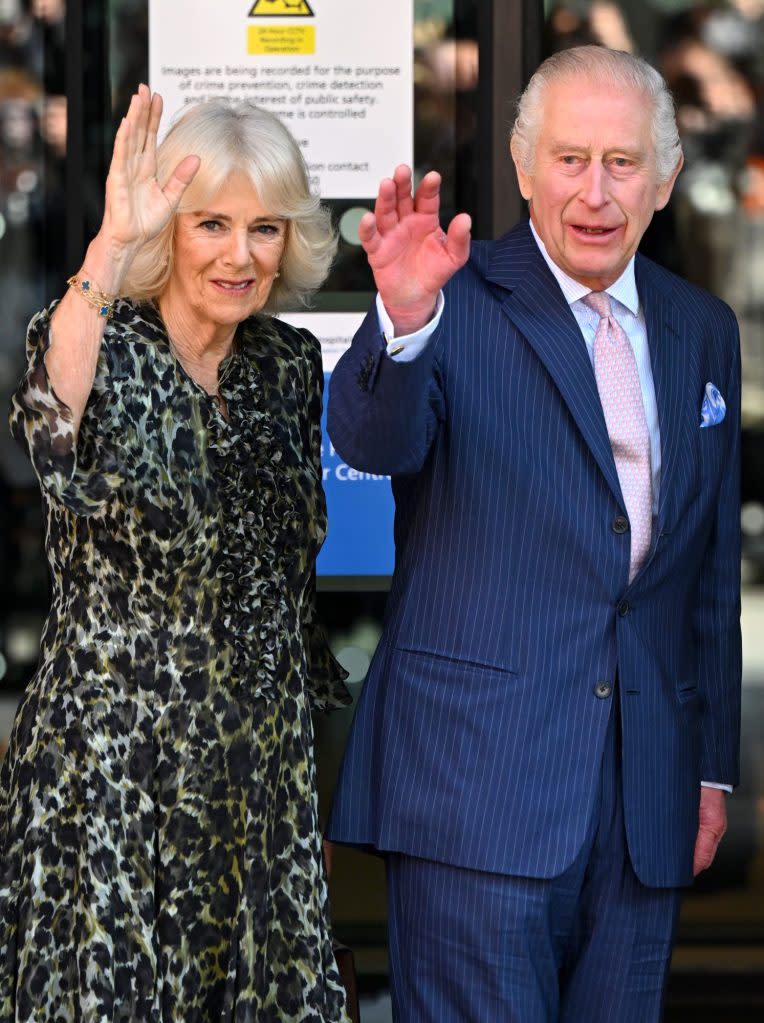 Charles arrived at University College Hospital Macmillan Cancer Center in central London Tuesday morning with his wife, Queen Camilla. Samir Hussein/WireImage