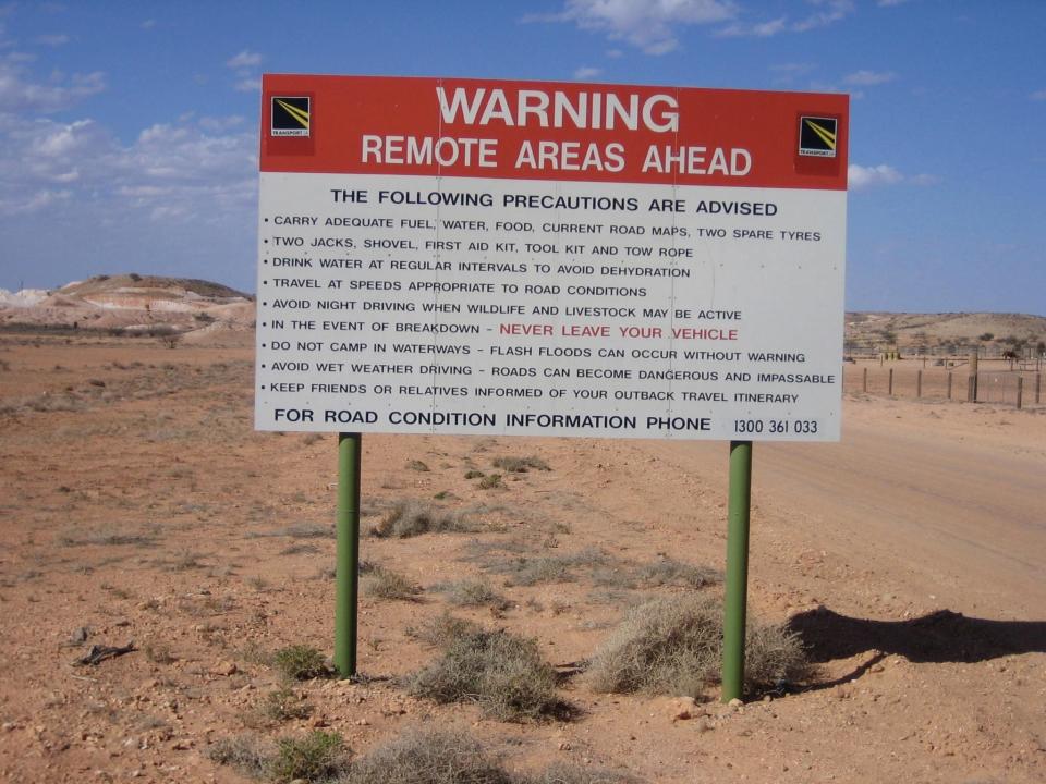 "Remote Areas Ahead"