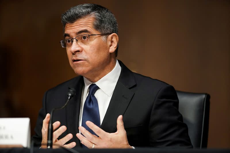 FILE PHOTO: Senate Finance Committee hearing on the nomination of Xavier Becerra to be secretary of Health and Human Services