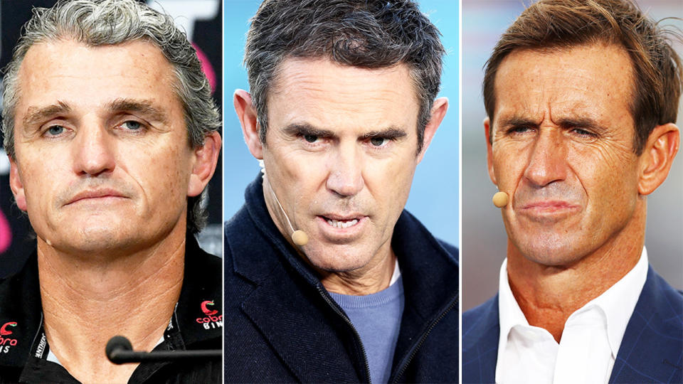 Ivan Cleary, Brad Fittler and Andrew Johns, pictured here in the NRL.