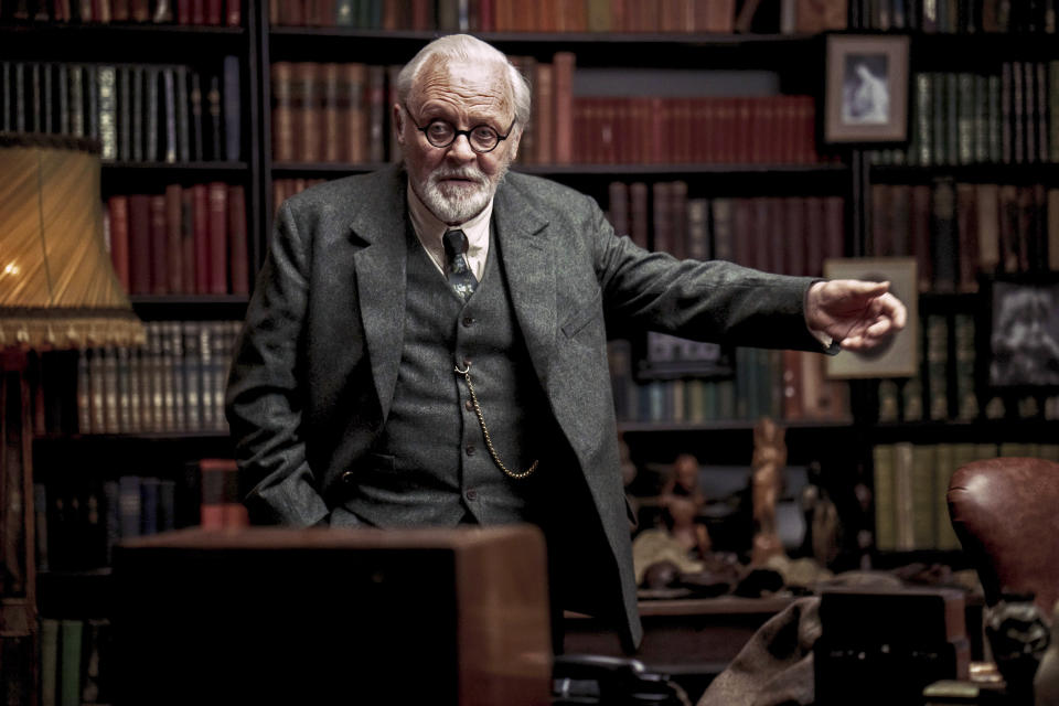 This image provided by Sony Pictures Classics shows Anthony Hopkins as Sigmund Freud in a 'scene from "Freud's Last Session." (Patrick Redmond/Sony Pictures Classics via AP)