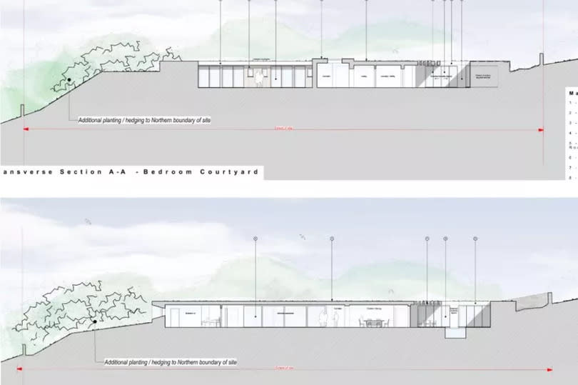 The designs for the planned home at Leckhampton Hill