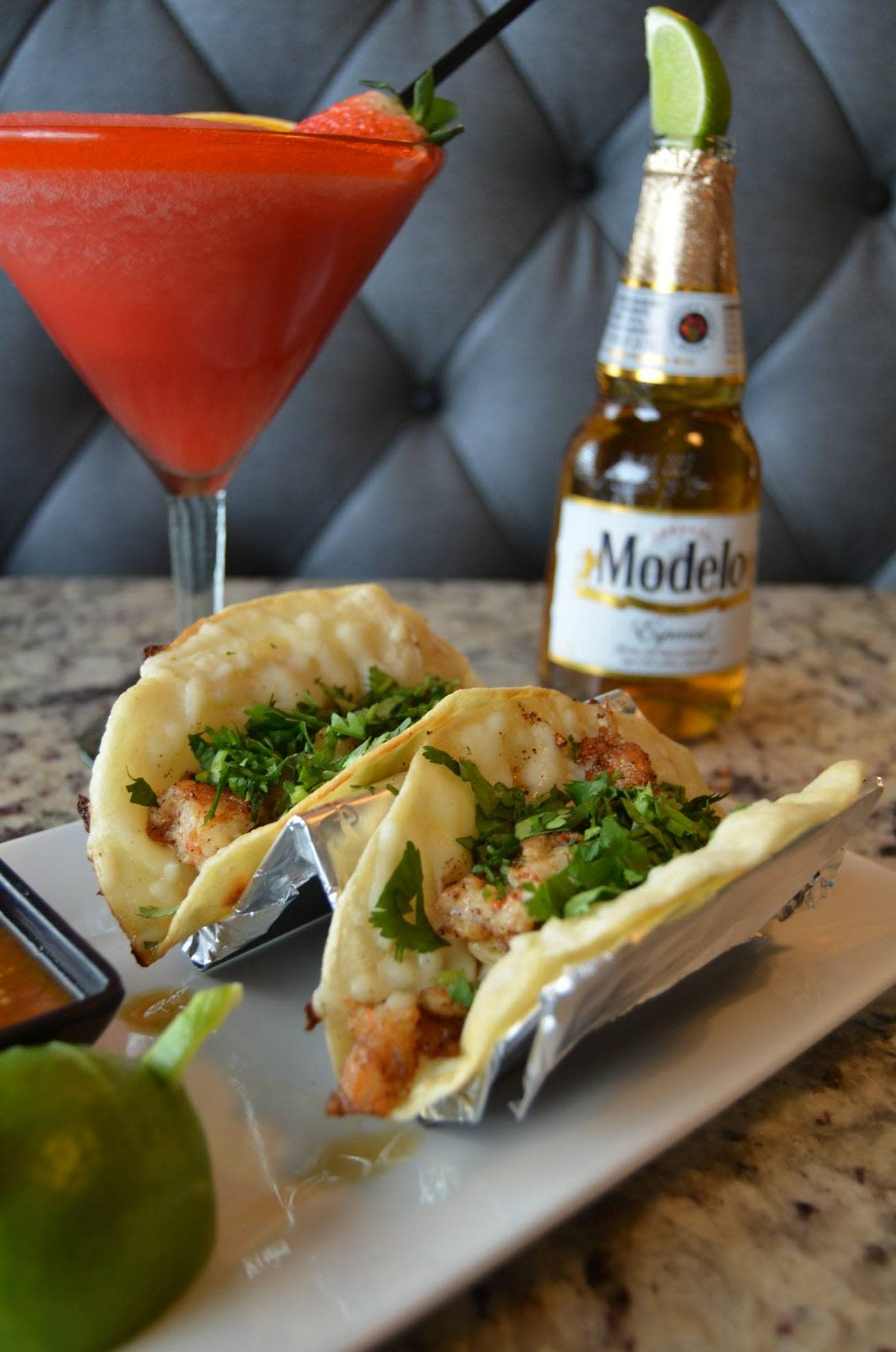 Campestre will have Cheesy Shrimp Tacos as a special for Crave Taco Week.