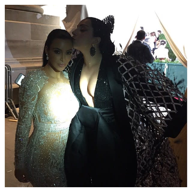 While taking selfies is the most important thing in the world to some stars, guests attending the 2015 Metropolitan Museum of Art’s Costume Institute gala were banned from snapping them during the event. But what do the rules of mere mortals mean to celebs? Not a whole lot, apparently, because plenty of selfies were taken anyway. So who was the first to break the ban? It may have been Justin Bieber. <strong>VIDEO: 6 Met Gala Moments That You Just Need to Remember Again </strong> The young singer got close with some of his superstar friends who were also attending the event and managed to snap a few pics to commemorate the event. Here is his with his pal, supermodel Cara Delevingne… And here he is with <em>ARTPOP</em> artist Lady Gaga… To Bieber's credit, those stars were also breaking the rule, so he's not the only one. In fact, after posing with Bieber, Delevingne and a whole bunch of other famous ladies piled into the bathroom to take selfies in the mirror like it was a high school prom. The rule, which was allegedly imposed by <em>Vogue</em> editor-in-chief, Anna Wintour and the Metropolitan Museum of Art, clearly wasn't very effective. For it to really work, the event would have had to ban phones, but then no one would have shown up. <strong>NEWS: Kim Kardashian Is Nearly Nude at 2015 Met Gala </strong> And can you blame them for wanting to take group pics when everyone was looking great and wearing the best clothes they'd be dressed in all year? Just look at Bieber's amazing suit jacket! It’s covered in golden dragons in honor of the gala's 2015 theme "China: Through the Look Glass," which is meant to be a celebration of China's artistic fashion legacy. Getty Images It was a chance for Beiber to look cool and show off his cool new blonde hair 'do. The guy was going to snap some selfies. <strong>PHOTOS: The 9 Best Dressed Stars at the 2015 Met Gala </strong> Amazingly Kim Kardashian actually managed to refrain from posting selfies for a while, until she ran into Lady Gaga and Cher, who Kim said was the inspiration for her totally see-through gown. The annual Met Gala is the one of the biggest events in fashion every year, and often finds itself at the center of industry controversy and commentary. Check out the video below for a look at six of the biggest Met Gala moments from recent years.