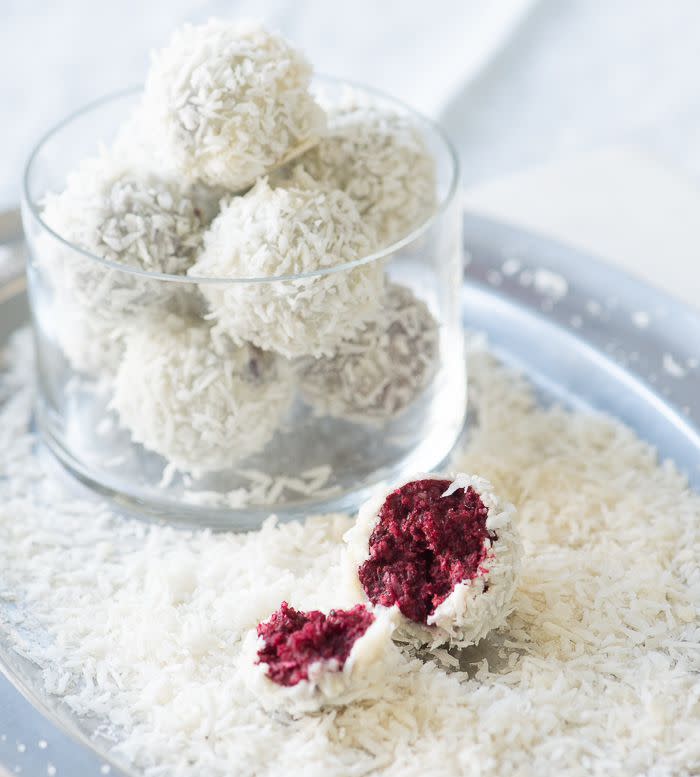 Vegan Red Velvet Snowball Cookies