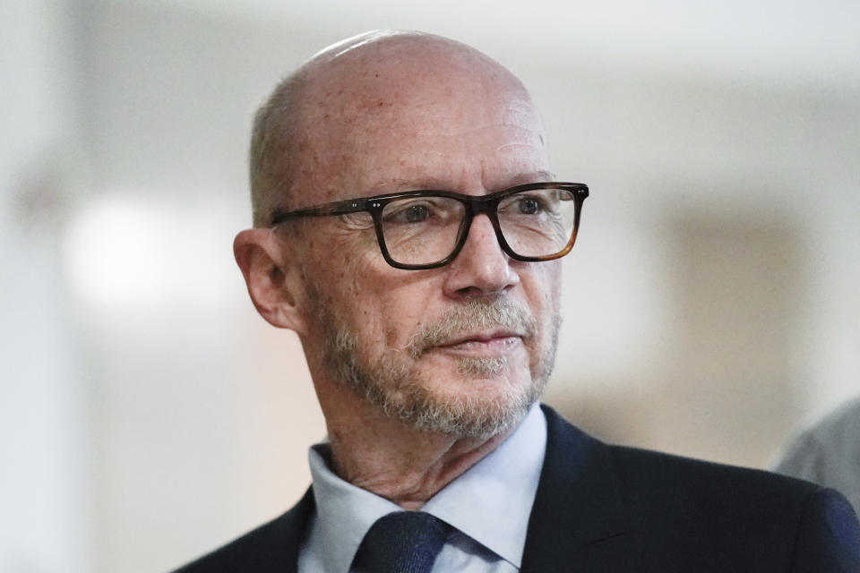 Screenwriter and film director Paul Haggis arrives at court for a sexual assault civil lawsuit, Wednesday, Nov. 2, 2022, in New York. (AP Photo/Julia Nikhinson)