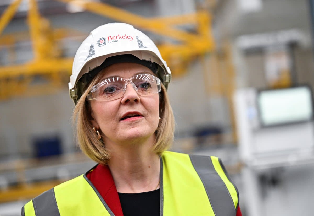 UK Prime Minister Liz Truss visits Berkeley Modular, on September 23, 2022 in Northfleet, England (Getty Images)