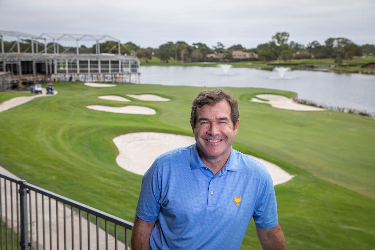 Cognizant executive director Joie Chitwood at the 18th hole at PGA National on January 18, 2024 in Palm Beach Gardens, Florida.