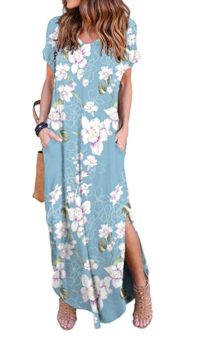 Amazon best-selling maxi dress in Flower Light Blue (Photo: Amazon)