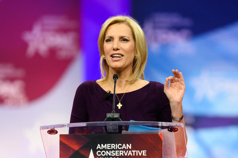 Laura Ingraham, host of The Ingraham Angle on Fox News Channel, speaks at a CPAC session.