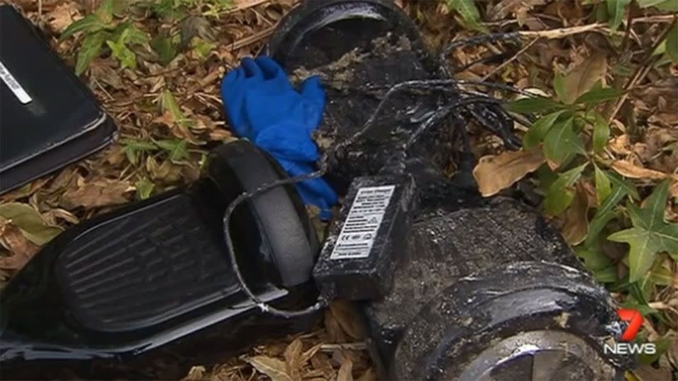 Fire investigators said the hoverboard batteries exploded, sparking a fire that destroyed the Ibraheim's home. Photo: 7 News