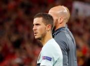 Football Soccer - Wales v Belgium - EURO 2016 - Quarter Final - Stade Pierre-Mauroy, Lille, France - 1/7/16 Belgium's Eden Hazard at the end of the game REUTERS/Pascal Rossignol Livepic