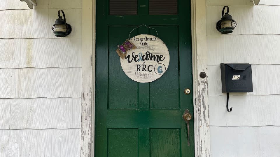 The entrance to the Recovery Resource Center in Jasper, Alabama. Walker County has one of the nation's highest nonfatal overdose rates. - Renuka Rayasam/KFF Health News