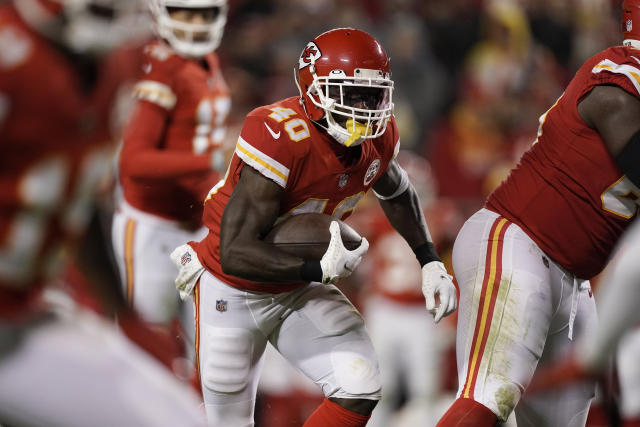 Is Chiefs RB Derrick Gore related to Frank Gore?