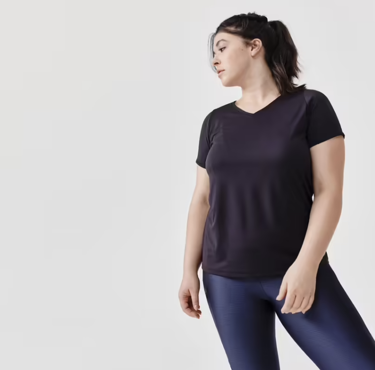 Women's Quick Dry Running T-Shirt - Black. (PHOTO: Decathlon)